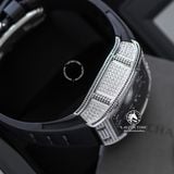 Đồng Hồ Richard Mille RM 010 Rep 1:1 Chế Tác Vỏ Bạc Đính Đá Mặt Skeleton Lộ Cơ Dây Cao Su