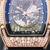 Đồng Hồ Richard Mille RM 023 Rep 1:1 Chế Tác Vỏ Vàng Hồng Đính Đá Mặt Skeleton Lộ Cơ Dây Cao Su