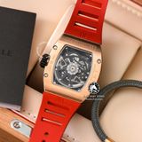 Đồng Hồ Richard Mille RM 010 Rep 1:1 Chế Tác Vỏ Vàng Hồng Đính Đá Mặt Skeleton Lộ Cơ Dây Cao Su