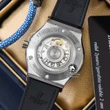 Đồng Hồ Hublot Classic Fusion 42mm Rep 1:1 Chế Tác Vỏ Bạc Độ Kim Cương Thiên Nhiên - Moissanite Pave Mặt Số Đen 542.NX.1171.LR