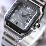 Đồng Hồ Cartier Santos De Cartier 40mm WSSA0037 Rep 1:1 Chế Tác Vỏ Bạc Mặt Xám Dây Kim Loại