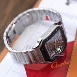 Đồng Hồ Cartier Santos De Cartier 40mm WSSA0037 Rep 1:1 Chế Tác Vỏ Bạc Mặt Xám Dây Kim Loại