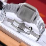 Đồng Hồ Cartier Santos De Cartier 40mm WSSA0062 Rep 1:1 Chế Tác Vỏ Bạc Mặt Xanh Lá Dây Kim Loại