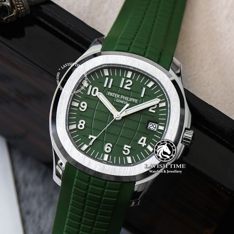 Đồng Hồ Patek Philippe Aquanaut 5168G-010 Rep 1:1 Chế Tác Vỏ Bạc Mặt Xanh Lá Dây Cao Su