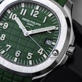 Đồng Hồ Patek Philippe Aquanaut 5168G-010 Rep 1:1 Chế Tác Vỏ Bạc Mặt Xanh Lá Dây Cao Su