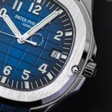 Đồng Hồ Patek Philippe Aquanaut 5168G-001 Rep 1:1 Chế Tác Vỏ Bạc Mặt Xanh Dương Dây Cao Su