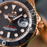 Đồng Hồ Rolex Yacht-Master 40mm 126655-0002 Rep 1:1 Chế Tác Vỏ Vàng Hồng Mặt Đen Dây Cao Su