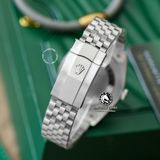 Đồng Hồ Rolex Datejust 41mm 126334-0006 Rep 1:1 Chế Tác Vỏ Bạc Mặt Xám Cọc Số Đính Đá Dây Kim Loại