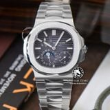 Đồng Hồ Patek Philippe Nautilus 5712/1A-001 Rep 1:1 Chế Tác Vỏ Bạc Mặt Xanh Dây Kim Loại