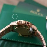 Đồng Hồ Rolex Cosmograph Daytona Rainbow 116595RBOW Rep 1:1 Cao Cấp Vỏ Vàng Hồng Niềng Bezel Đính Ruby Cầu Vồng Mặt Đen Dây Kim Loại