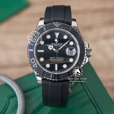 Đồng Hồ Rolex Yacht-Master 42mm 226659-0004 Rep 1:1 Chế Tác Vỏ Bạc Mặt Mắt Chim Ứng Đen Dây Cao Su