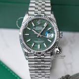 Đồng Hồ Rolex Datejust 36mm 126234-0047 Rep 1:1 Chế Tác Vỏ Bạc Mặt Lá Cỏ Xanh Lá Cọc Số Vạch Dây Kim Loại Jubilee