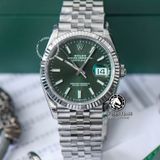 Đồng Hồ Rolex Datejust 36mm 126234-0051 Rep 1:1 Chế Tác Vỏ Bạc Mặt Xanh Lá  Cọc Số Vạch Dây Kim Loại Jubilee