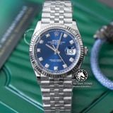 Đồng Hồ Rolex Datejust 36mm 126234-0037 Rep 1:1 Chế Tác Vỏ Bạc Mặt Xanh Dương Cọc Số Đính Đá Dây Kim Loại Jubilee