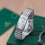 Đồng Hồ Rolex Datejust 36mm 126234-0012 Rep 1:1 Chế Tác Vỏ Bạc Mặt Đen Cọc Số Đính Đá Dây Kim Loại Jubilee