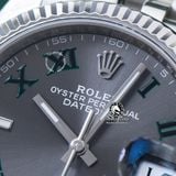 Đồng Hồ Rolex Datejust 36mm 126234-0045 Rep 1:1 Chế Tác Vỏ Bạc Mặt Xám Cọc Số La Mã Dây Kim Loại Jubilee