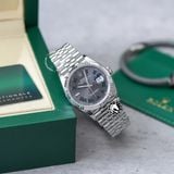 Đồng Hồ Rolex Datejust 36mm 126234-0045 Rep 1:1 Chế Tác Vỏ Bạc Mặt Xám Cọc Số La Mã Dây Kim Loại Jubilee