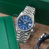 Đồng Hồ Rolex Datejust 36mm 126234-0017 Rep 1:1 Chế Tác Vỏ Bạc Mặt Xanh Dương  Cọc Số Vạch Dây Kim Loại Jubilee