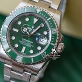 Đồng Hồ Rolex Submariner 116610LV Rep 1:1 Chế Tác Vỏ Bạc Mặt Xanh Lá Cây Dây Kim Loại Oyster