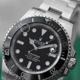 Đồng Hồ Rolex Submariner 114060LN Rep 1:1 Chế Tác Vỏ Bạc Mặt Đen Dây Kim Loại Oyster