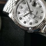 Đồng Hồ Rolex Datejust 41mm 126334-0020 Rep 1:1 Chế Tác Vỏ Bạc Mặt Số Độ Xà Cừ Vân Mây Cọc Số Kim Cương Thiên Nhiên Dây Kim Loại Jubilee