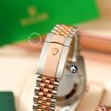 Đồng Hồ Rolex Datejust 41mm 126331-0014 Rep 1:1 Chế Tác Vỏ Demi Vàng Hồng Mặt Số Độ Xà Cừ Vân Mây Cọc Số Kim Cương Thiên Nhiên Dây Kim Loại Jubilee