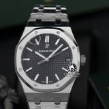 Đồng Hồ Audemars Piguet Royal Oak 15500ST.OO.1220ST.03 Rep 1:1 Chế Tác Vỏ Bạc Mặt Đen Dây Kim Loại