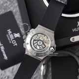 Đồng Hồ Hublot Big Bang 44mm Rep 1:1 Chế Tác Vỏ Bạc Mặt Carbon Đen Dây Cao Su 301.SB.131.RX