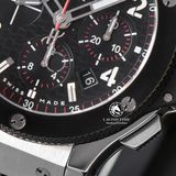 Đồng Hồ Hublot Big Bang 44mm Rep 1:1 Chế Tác Vỏ Bạc Mặt Carbon Đen Dây Cao Su 301.SB.131.RX