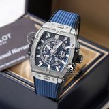 Đồng Hồ Hublot Spirit Of Big Bang 42mm Rep 1:1 Chế Tác Vỏ Bạc Mặt Xanh Dương Dây Cao Su 642.NX.7170.RX