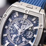 Đồng Hồ Hublot Spirit Of Big Bang 42mm Rep 1:1 Chế Tác Vỏ Bạc Mặt Xanh Dương Dây Cao Su 642.NX.7170.RX