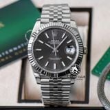Đồng Hồ Rolex Datejust 41mm 126334-0014 Rep 1:1 Chế Tác Vỏ Bạc Mặt Xám Cọc Số Vạch Dây Kim Loại