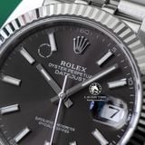 Đồng Hồ Rolex Datejust 41mm 126334-0014 Rep 1:1 Chế Tác Vỏ Bạc Mặt Xám Cọc Số Vạch Dây Kim Loại