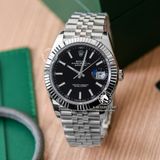 Đồng Hồ Rolex Datejust 41mm 126334-0018 Rep 1:1 Chế Tác Vỏ Bạc Mặt Đen Cọc Số Vạch Dây Kim Loại