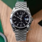 Đồng Hồ Rolex Datejust 41mm 126334-0018 Rep 1:1 Chế Tác Vỏ Bạc Mặt Đen Cọc Số Vạch Dây Kim Loại