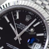 Đồng Hồ Rolex Datejust 41mm 126334-0018 Rep 1:1 Chế Tác Vỏ Bạc Mặt Đen Cọc Số Vạch Dây Kim Loại
