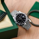 Đồng Hồ Rolex Datejust 41mm 126334-0018 Rep 1:1 Chế Tác Vỏ Bạc Mặt Đen Cọc Số Vạch Dây Kim Loại