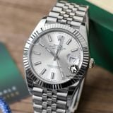 Đồng Hồ Rolex Datejust 41mm 126334-0004 Rep 1:1 Chế Tác Vỏ Bạc Mặt Bạc Cọc Số Vạch Dây Kim Loại