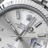 Đồng Hồ Rolex Datejust 41mm 126334-0004 Rep 1:1 Chế Tác Vỏ Bạc Mặt Bạc Cọc Số Vạch Dây Kim Loại