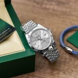 Đồng Hồ Rolex Datejust 41mm 126334-0004 Rep 1:1 Chế Tác Vỏ Bạc Mặt Bạc Cọc Số Vạch Dây Kim Loại