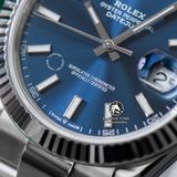 Đồng Hồ Rolex Datejust 41mm 126334-0001 Rep 1:1 Chế Tác Vỏ Bạc Mặt Xanh Dương Cọc Số Vạch Dây Kim Loại Oyster