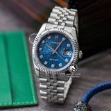 Đồng Hồ Rolex Datejust 36mm 116234-0123 Rep 1:1 Chế Tác Vỏ Bạc Mặt Vi Tính Xanh Dương Cọc Số Đính Đá Dây Kim Loại Jubilee