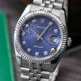 Đồng Hồ Rolex Datejust 36mm 116234-0123 Rep 1:1 Chế Tác Vỏ Bạc Mặt Vi Tính Xanh Dương Cọc Số Đính Đá Dây Kim Loại Jubilee
