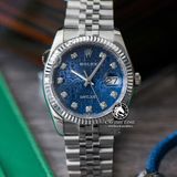 Đồng Hồ Rolex Datejust 36mm 116234-0123 Rep 1:1 Chế Tác Vỏ Bạc Mặt Vi Tính Xanh Dương Cọc Số Đính Đá Dây Kim Loại Jubilee