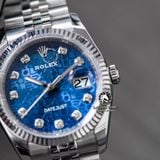 Đồng Hồ Rolex Datejust 36mm 116234-0123 Rep 1:1 Chế Tác Vỏ Bạc Mặt Vi Tính Xanh Dương Cọc Số Đính Đá Dây Kim Loại Jubilee