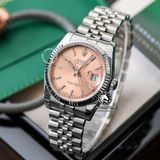 Đồng Hồ Rolex Datejust 36mm 116234-0108 Rep 1:1 Chế Tác Vỏ Bạc Mặt Hồng Cọc Số Vạch Dây Kim Loại Jubilee