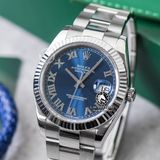 Đồng Hồ Rolex Datejust 41mm 126334-0025 Rep 1:1 Chế Tác Vỏ Bạc Mặt Xanh Dương Cọc Số La Mã Dây Kim Loại Oyster