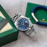 Đồng Hồ Rolex Datejust 41mm 126334-0025 Rep 1:1 Chế Tác Vỏ Bạc Mặt Xanh Dương Cọc Số La Mã Dây Kim Loại Oyster