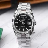 Đồng Hồ Rolex Day-Date 40mm 228239-005 Rep 1:1 Chế Tác Vỏ Bạc Mặt Đen Cọc Số Đính Đá Trọng Lượng 168 Gram Dây Kim Loại
