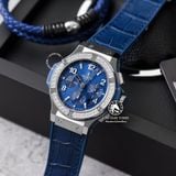 Đồng Hồ Hublot Big Bang Rep 1:1 Chế Tác Vỏ Bạc Niềng Đính Đá Mặt Số Xanh Dương 341.SX.7170.LR.1204